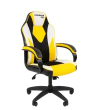 Игровое кресло Chairman Драйв 17 Россия экокожа черный/желтый/белый